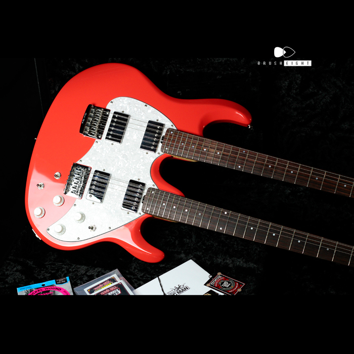 【SOLD】MusicMan "BFR" Silhouette Double Neck "Coral Red"