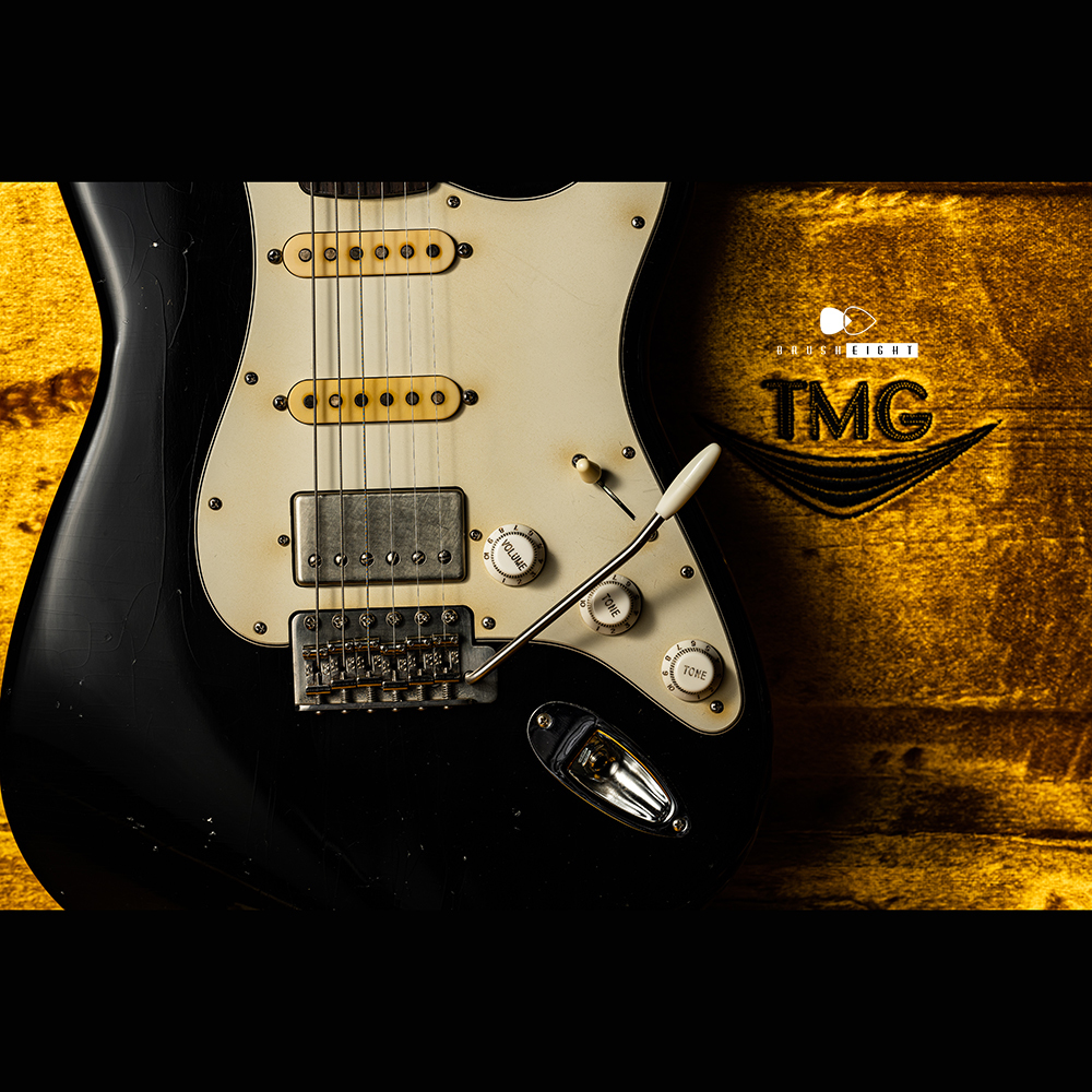 TMG Guitar Co. Dover HSS “Black” Soft Aged & Midium Checking