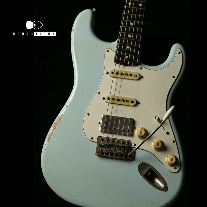 【SOLD】TMG Guitar Co. Dover HSS "Sonic Blue”Medium Aging & Hevy Checking 5A Flame & Brazilian