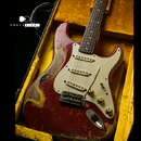 【SOLD】TMG Guitars Dover HSS "Fiesta Red& Sunburst" Hevy Aging & Medium Checking